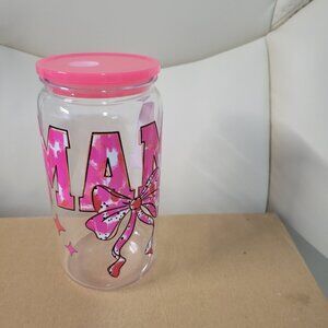 Mama Pink Bow  Tumbler 16 oz